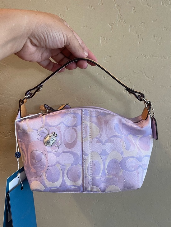 Coach Handbags - Rare Coach Lavender Signature Mini Top-Handle Bag purse purple crystal lady bag